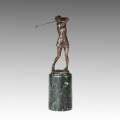 Esportes Estátua Golf Competitor Feminino Escultura De Bronze, Milo TPE-727